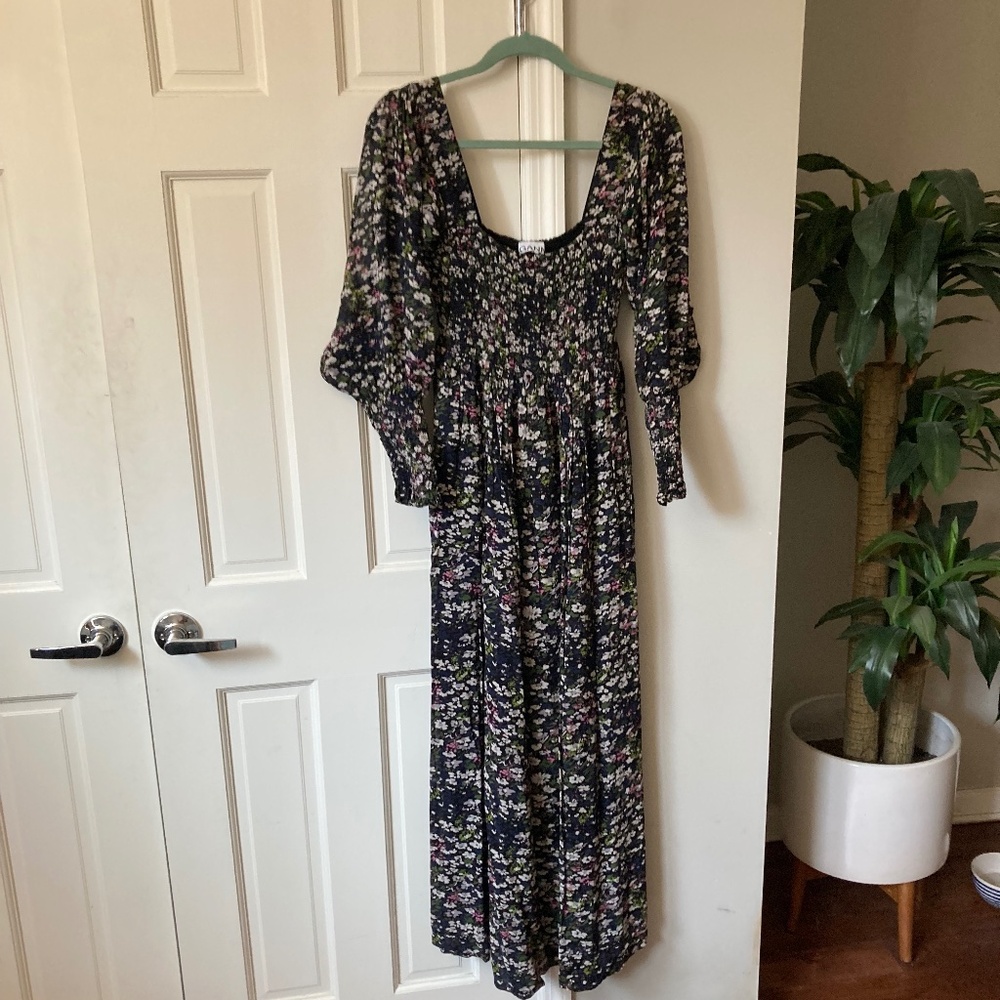 Floral Ganni Maxi Dress - Size 38